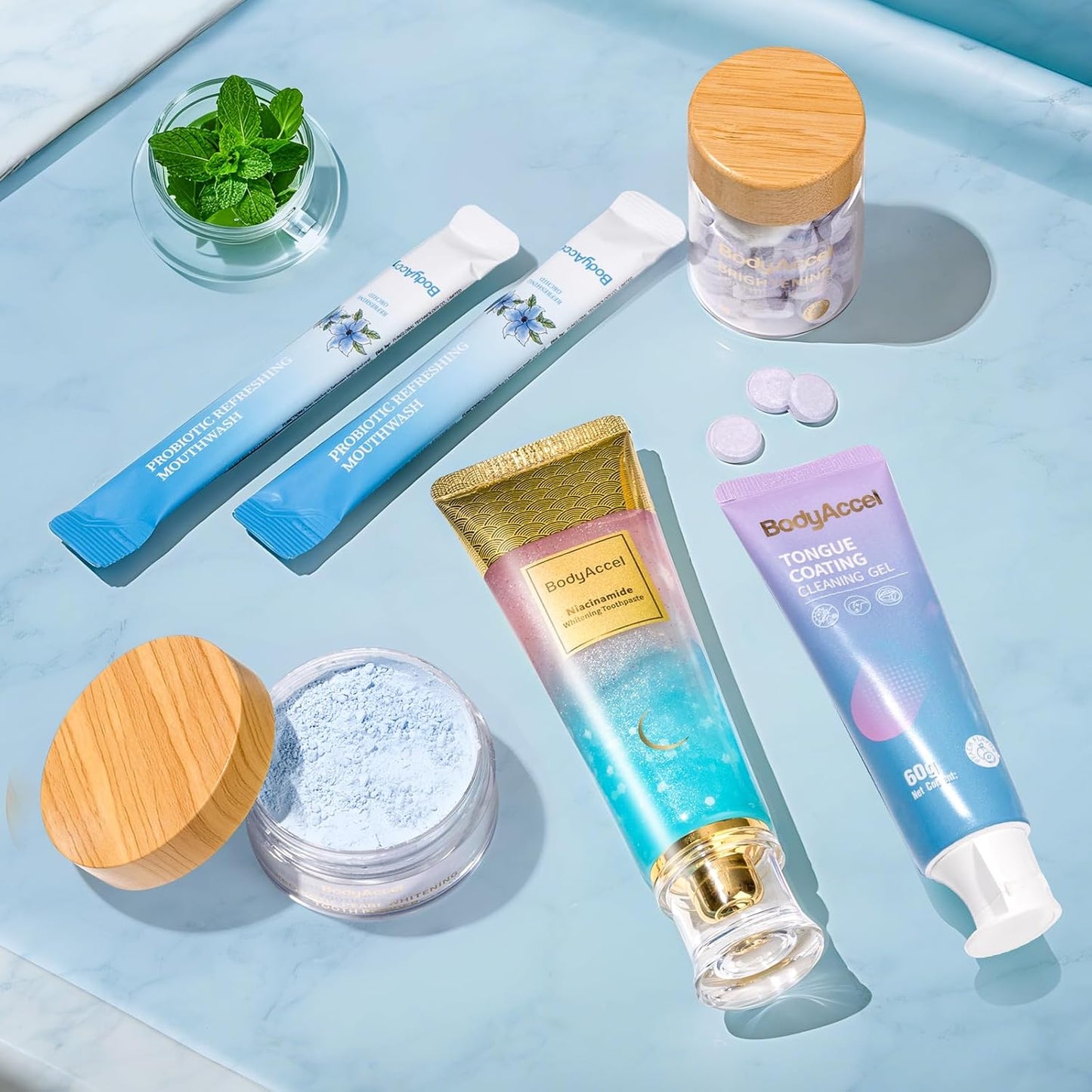 BrightSmile™ Whitening Toothpaste with Niacinamide – Peach-Mint Flavor