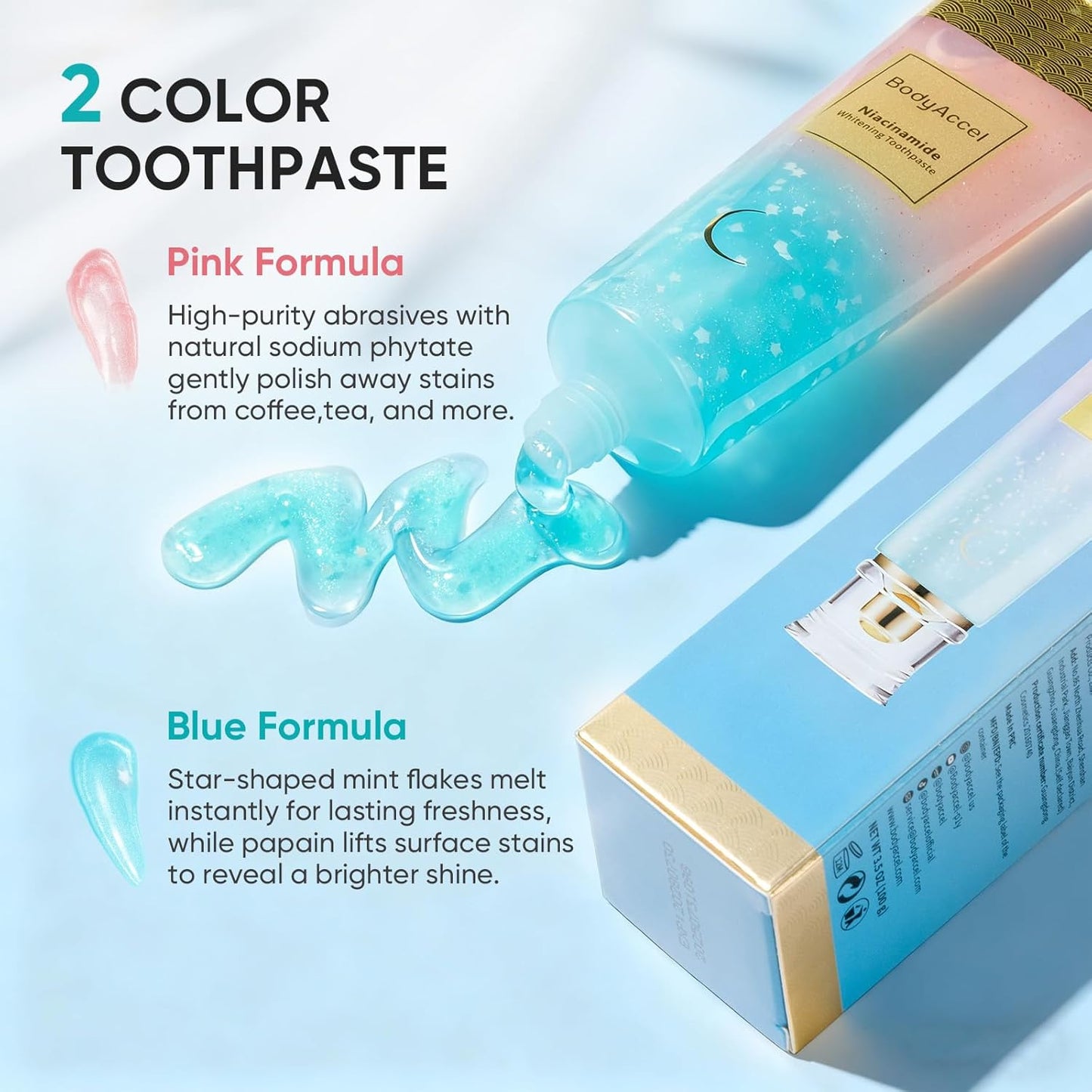 BrightSmile™ Whitening Toothpaste with Niacinamide – Peach-Mint Flavor