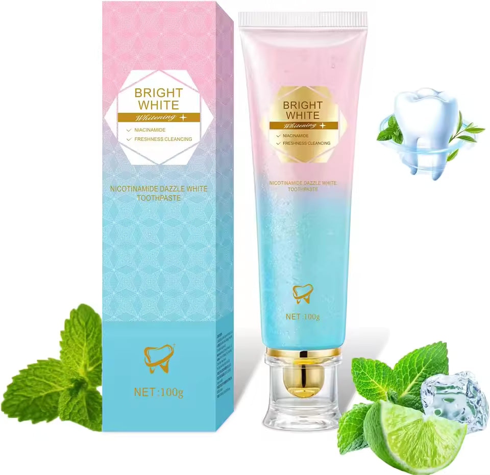 BrightSmile™ Whitening Toothpaste with Niacinamide – Peach-Mint Flavor