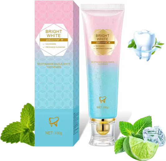 BrightSmile™ Whitening Toothpaste with Niacinamide – Peach-Mint Flavor